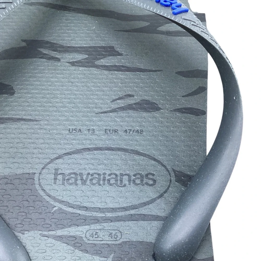 Havaianas Top Camo Mens Flip Flops Grey Camouflage Sandals USA 13 EUR 47/48